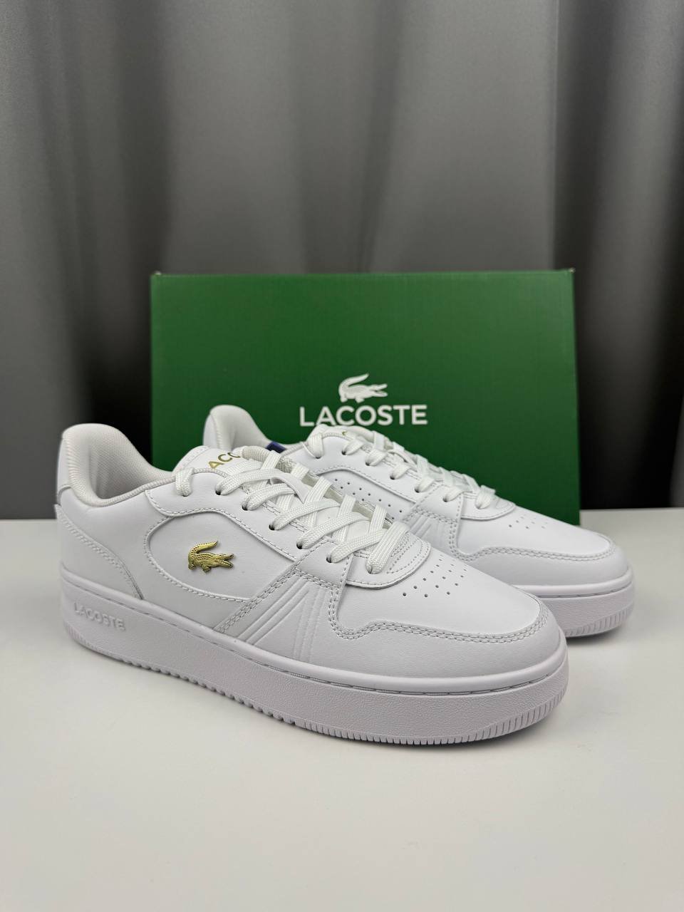 Lacoste L001 Set 225 białe skórzane sneakersy damskie, nowe z metką, rozmiar 39